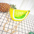 Verão adorável frutas transparentes transparentes ombro único garotas cadeia